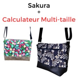 Tutoriel, patron et calculateur Multi-taille Sac Sakura - Fichier Zip à télécharger