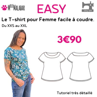 T-shirt EASY Femme - Patron et Tutoriel PDF à télécharger