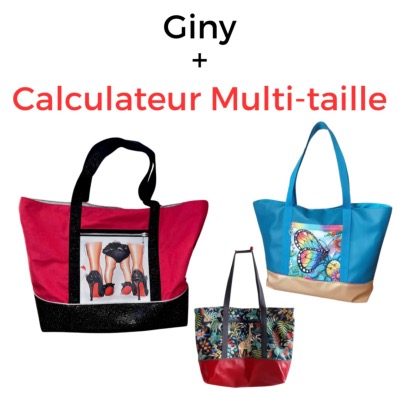 Tutoriel, Patron et Calculateur Multi-taille Sac Giny fichier zip à télécharger