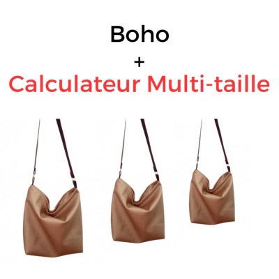 Tutoriel, patron et calculateur multi-taille Sac Boho fichier zip à télécharger