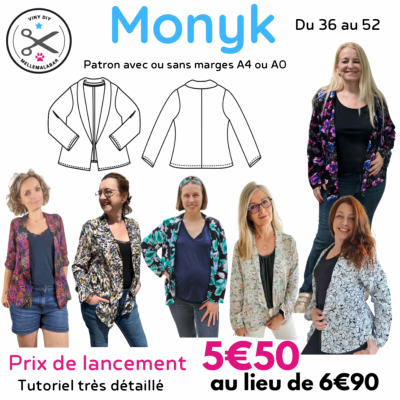 Monyk chemise ouverte col châle - Tuto et Patron PDF à télécharger