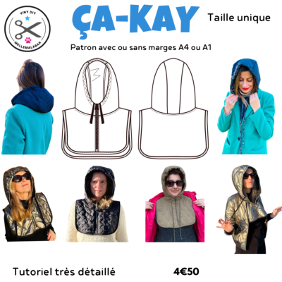 ÇA-KAY Capuche amovible avec plastron - Patron et Tutoriel PDF à télécharger