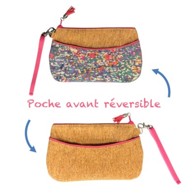 Mila pochette avec poche réversible - Tutoriel et Patron - fichier pdf à télécharger