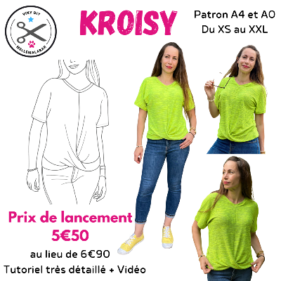 Kroisy - T-shirt Femme - Patron et Tutoriel PDF à télécharger